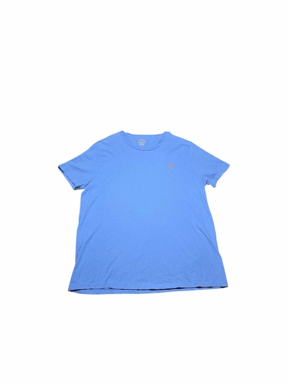 Polo Ralph Lauren Custom Fit Blue Short Sleeve Crewneck T-Shirt with Orange Pony